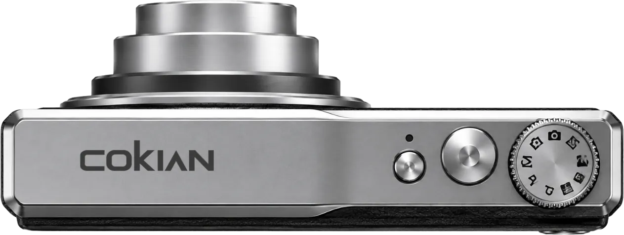 Cokian Photon D10 top view with mode dial and shutter button